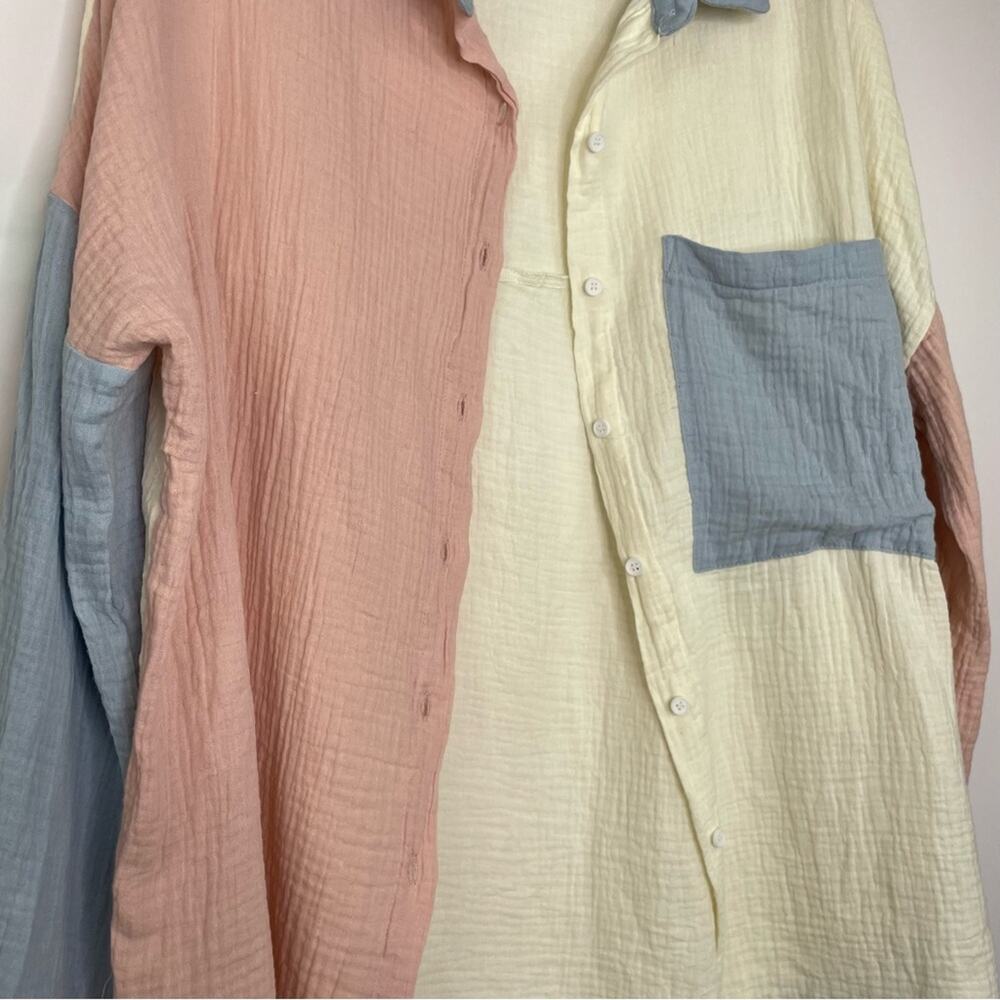 Unbranded Oversized Button Down Long Sleeve Paste… - image 3